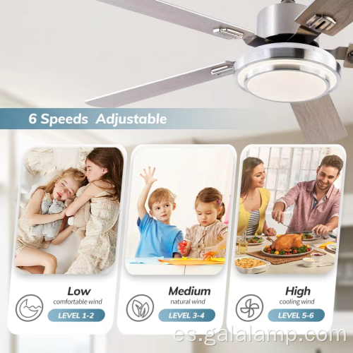 Ventilador de techo LED moderno con luz